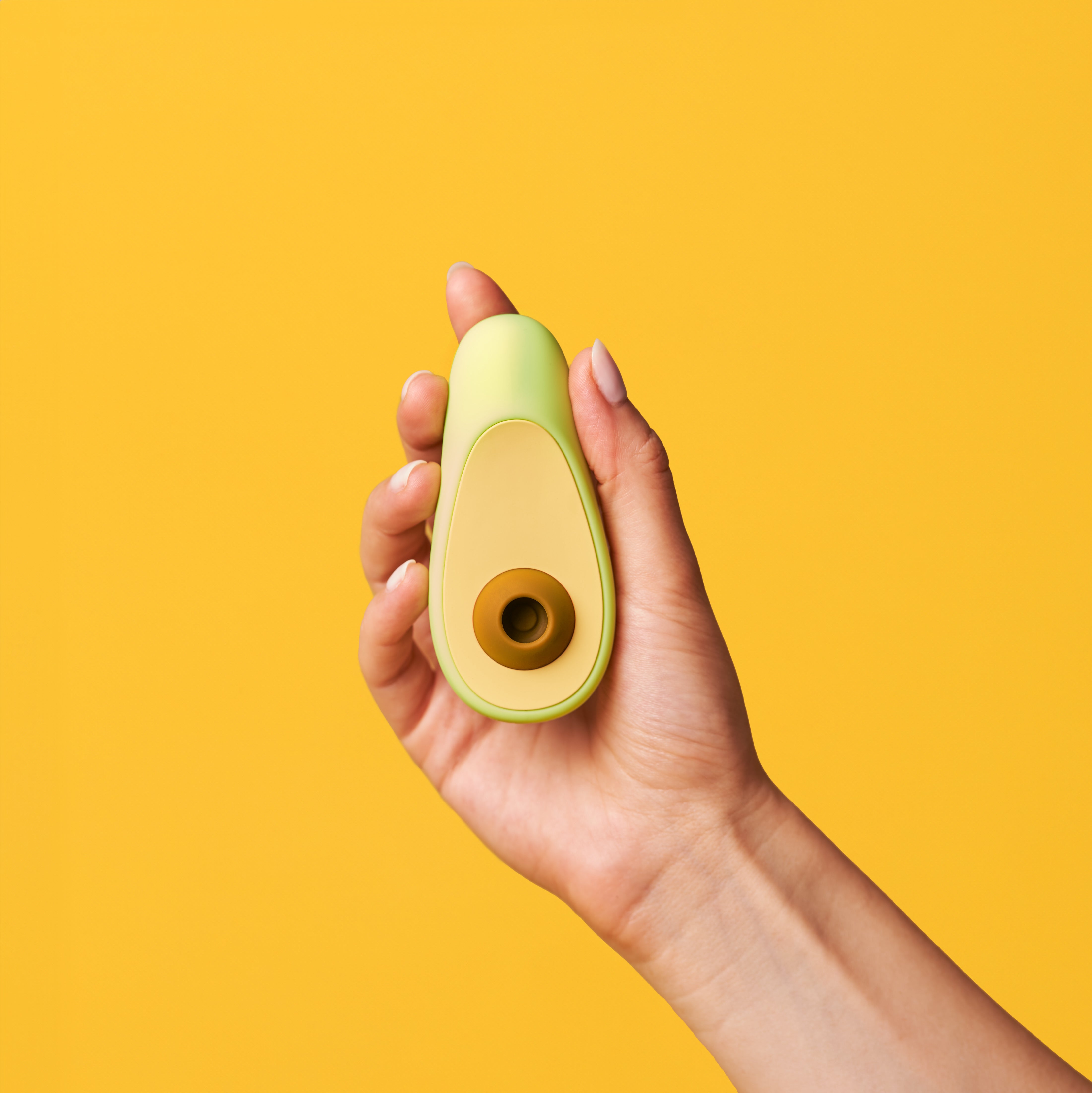 Avocado clitoral vibrator — detail close-up